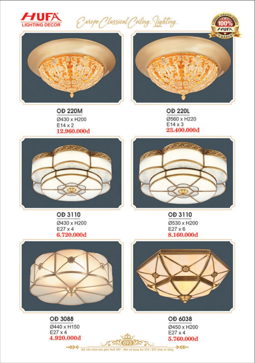 Bảng giá đèn trang trí HUFA